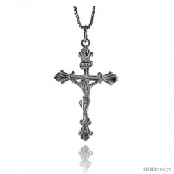 Sterling Silver Crucifix Pendant, 1 1/2 in -Style 4p107