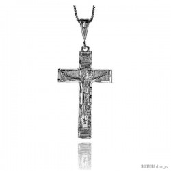 Sterling Silver Crucifix Pendant, 1 5/8 in