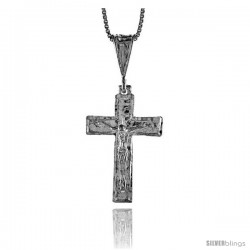 Sterling Silver Crucifix Pendant, 1 1/8 in