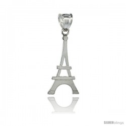 Sterling Silver Eiffel Tower Of France Pendant, 35mm (3/8 in) long