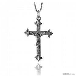 Sterling Silver Crucifix Pendant, 1 1/4 in -Style 4p110