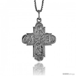 Sterling Silver Crucifix Pendant, 1 1/8 in -Style 4p111