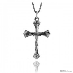 Sterling Silver Crucifix Pendant, 1 1/4 in -Style 4p112