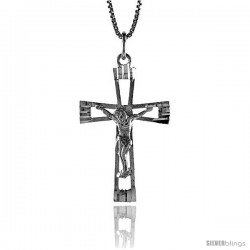 Sterling Silver Crucifix Pendant, 1 3/8 in