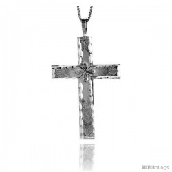 Sterling Silver Large Cross Pendant, 1 3/4 in