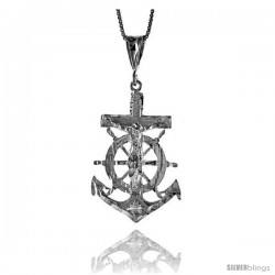 Sterling Silver Mariner's Cross Pendant, 1 1/2 in