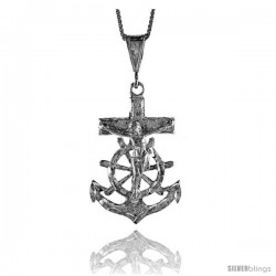 Sterling Silver Mariner's Cross Pendant, 1 1/2 in -Style 4p122