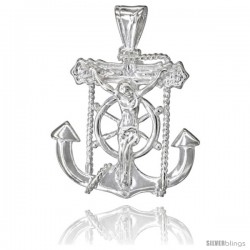 Sterling Silver Mariner's Cross Pendant, 1 1/16 in