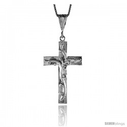 Sterling Silver Cross Pendant with Vine, 1 5/8 in