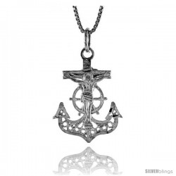 Sterling Silver Filigree Mariner's Cross Pendant, 1 in