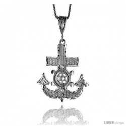 Sterling Silver Mariner's Cross Pendant, 1 3/8 in