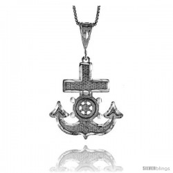 Sterling Silver Mariner's Cross Pendant, 1 1/4 in -Style 4p135