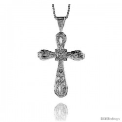 Sterling Silver Cross Pendant, 1 1/4 in