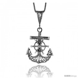 Sterling Silver Filigree Mariner's Cross Pendant, 1 in -Style 4p143