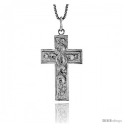 Sterling Silver Cross Pendant, 1 1/4 in -Style 4p15