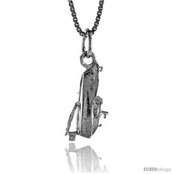 Sterling Silver Speedboat Pendant, 3/4 in