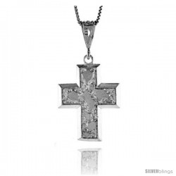 Sterling Silver Cross Pendant, 1 1/4 in -Style 4p16