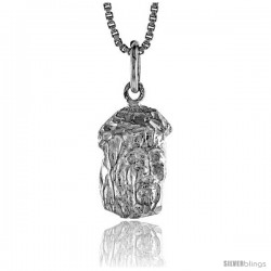 Sterling Silver Jesus Pendant, 3/4 in -Style 4p171