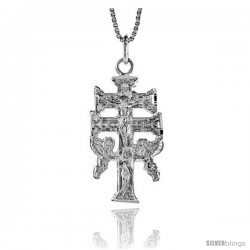 Sterling Silver Carabaca Cross Pendant, 1 1/4 in -Style 4p179