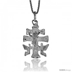 Sterling Silver Carabaca Cross Pendant, 7/8 in