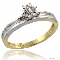 10k Yellow Gold Diamond Engagement Ring, 1/8inch wide -Style 10y119er