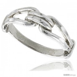 Sterling Silver Dainty Knot Ring Polished finish 3/16 in wide