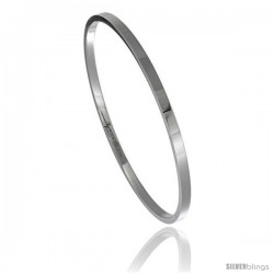 Stainless Steel 3 mm Flat Slip on Bangle Bracelet Seamless Stackable