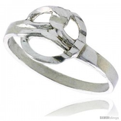 Sterling Silver Dainty Knot Ring Polished finish 3/8 in wide