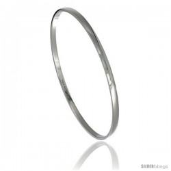 Stainless Steel 3 mm Dome Slip on Bangle Bracelet Seamless Stackable