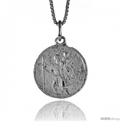 Sterling Silver Saint Christopher Medal, 3/4 in