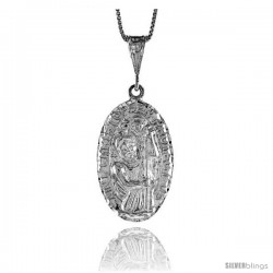 Sterling Silver Saint Christopher Medal, 1 1/4 in