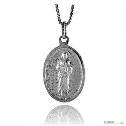 Sterling Silver Saint Joseph Medal, 7/8 in