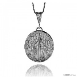 Sterling Silver Mary Immaculate Medal, 1 1/8 in