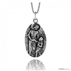 Sterling Silver Madonna & Child Medal, 1 in