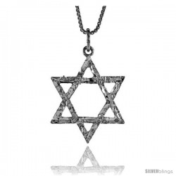 Sterling Silver Star of David Pendant, 1 in