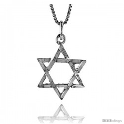 Sterling Silver Star of David Pendant, 3/4 in -Style 4p209