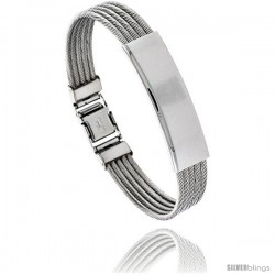 Stainless Steel Cable ID Bracelet 1/2 in wide, 8 in long