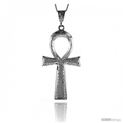 Sterling Silver Large Egyptian Ankh Pendant, 2 1 in