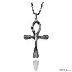Sterling Silver Egyptian Ankh Pendant, 1 in -Style 4p213