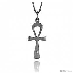 Sterling Silver Egyptian Ankh Pendant, 1 1/8 in
