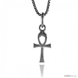 Sterling Silver Small Egyptian Ankh Pendant, 1/2 in
