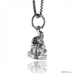 Sterling Silver Buddha Pendant, 1/2 in -Style 4p229