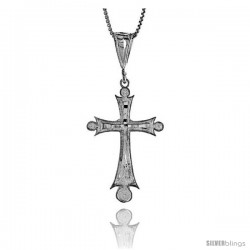 Sterling Silver Cross Pendant, 1 1/4 in -Style 4p23