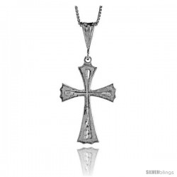 Sterling Silver Cross Pendant, 1 1/4 in -Style 4p24