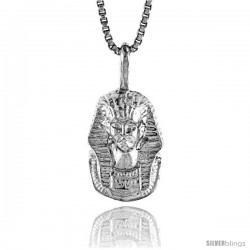 Sterling Silver Pharaoh's Burial Mask Pendant, 1/2 in