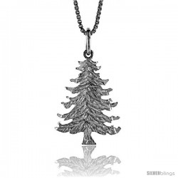 Sterling Silver Christmas Tree Pendant, 7/8 in