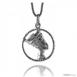 Sterling Silver Cleopatra Pendant, 5/8 in