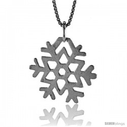 Sterling Silver Snowflake Pendant, 3/4 in