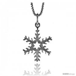 Sterling Silver Snowflake Pendant, 3/4 in -Style 4p251