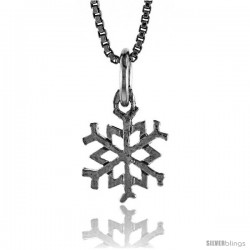 Sterling Silver Snowflake Pendant, 1/2 in